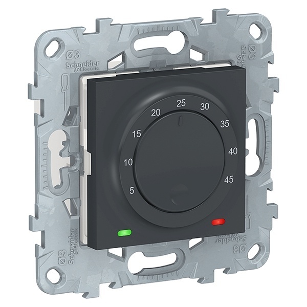 Термостат теплого пола 10А выносной термодатчик SE Unica NEW, антрацит