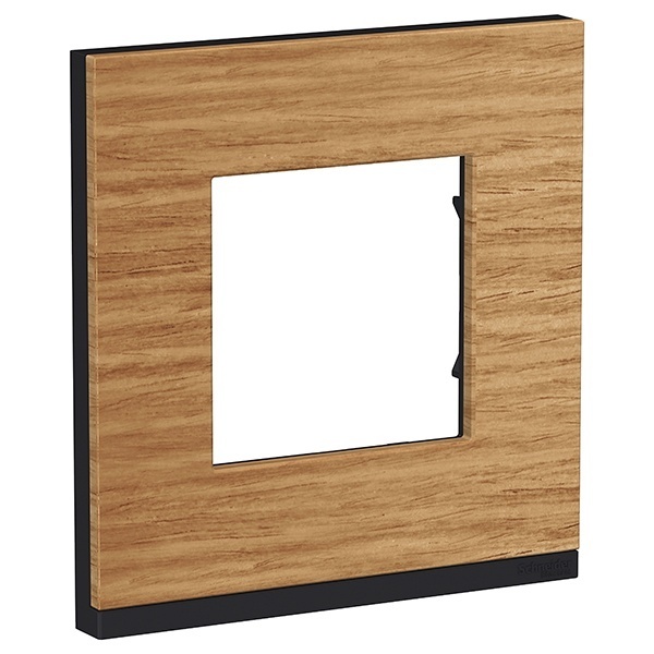 Рамка Unica Pure 1 пост горизонтальная, дуб/антрацит