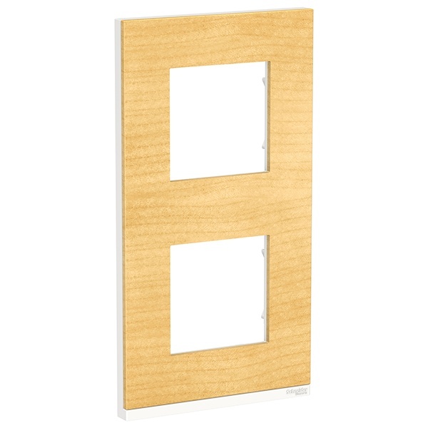 Рамка Unica Pure 2 поста вертикальная, клен/белый