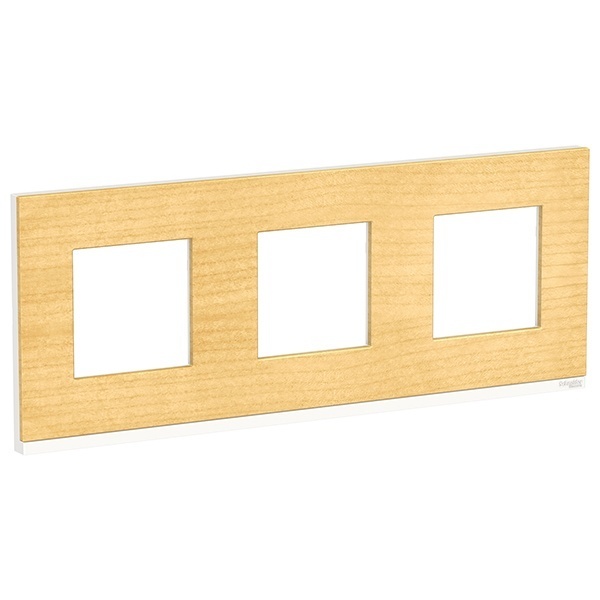 Рамка Unica Pure 3 поста горизонтальная, клен/белый