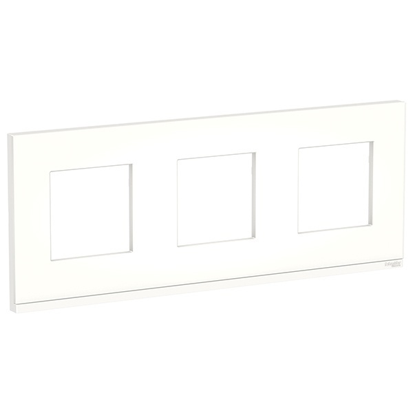 Рамка Unica Pure 3 поста горизонтальная, матовое стекло/белый