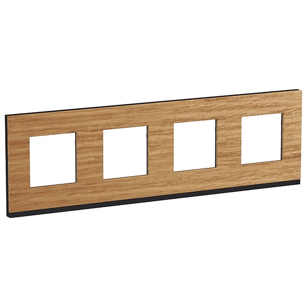 Рамка Unica Pure 4 поста горизонтальная, дуб/антрацит