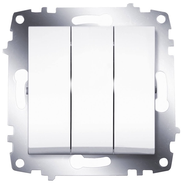 Выключатель трехклавишный ABB Cosmo белый