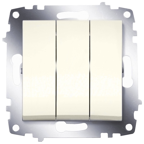 Выключатель трехклавишный ABB Cosmo кремовый