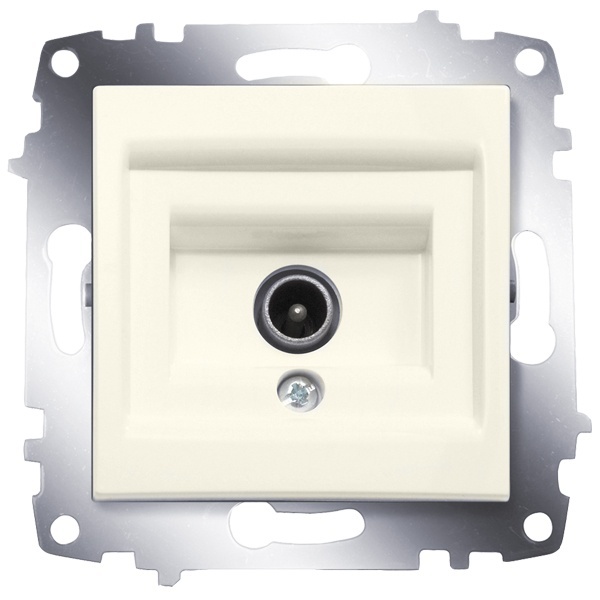 Розетка проходная TV с экранированием ABB Cosmo кремовая