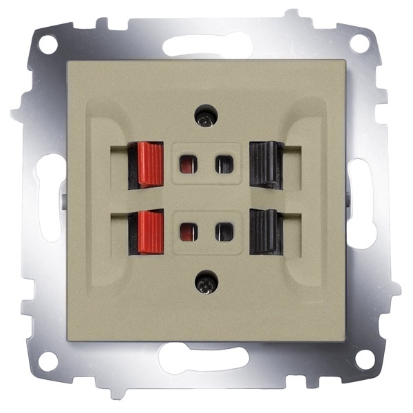 Розетка акустическая двойная ABB Cosmo титаниум