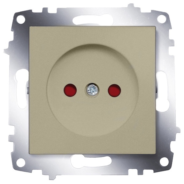 Розетка без заземления с защитными шторками ABB Cosmo титаниум