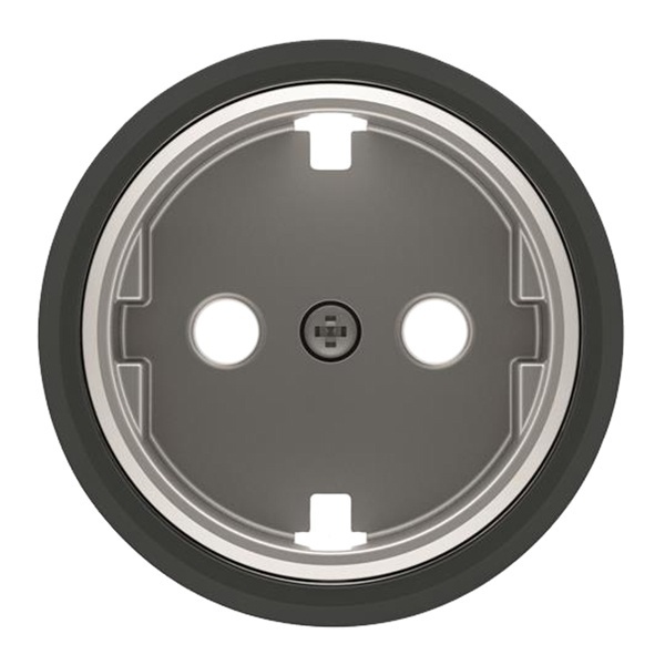 Накладка для розетки SCHUKO с плоской поверхностью ABB SKY Moon, кольцо чёрное стекло (8688.9 CN)