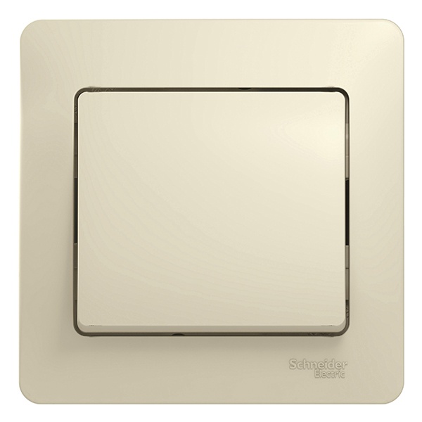 Одноклавишный выключатель SE Glossa 10A в сборе, бежевый