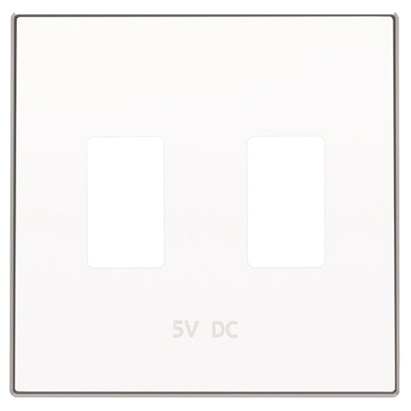 Накладка для механизма 2хUSB зарядного устройства арт.8185.3 ABB Sky, альпийский белый (8585.3 BL)