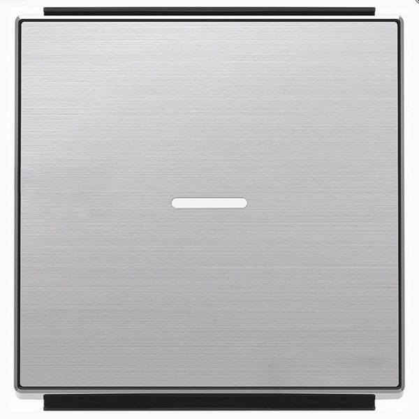 Клавиша для 1-клавишных выключателей с линзой подсветки ABB Sky, нержавеющая сталь (8501.3 AI)