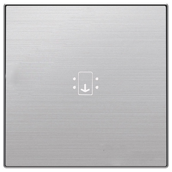 Накладка для механизма карточного выключателя с линзой подсветки ABB Sky, нержавеющая сталь (8514 AI