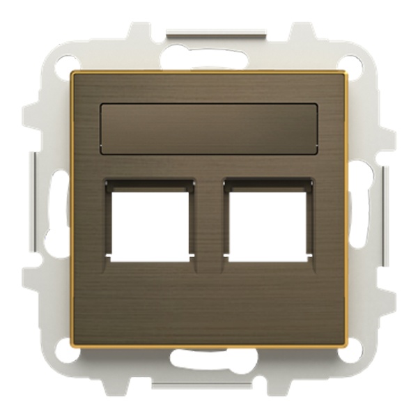 Накладка для 2-х суппортов/разъёмов типа 2017... и/или 2018..., ABB Sky, античная латунь (8518.2 OE)