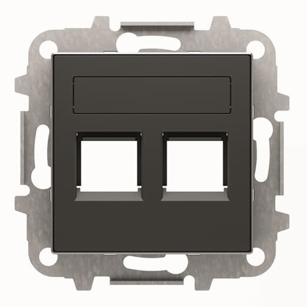 Накладка для 2-х суппортов/разъёмов типа 2017... и/или 2018..., , ABB Sky, черный бархат (8518.2 NS)