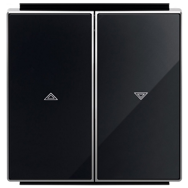 Клавиша для механизма выключателя жалюзи 8144 и 8144.1 ABB Sky, стекло чёрное (8544 CN)