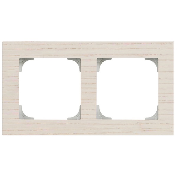 Рамка ABB Sky 2 поста, дерево белый ясень (8572 FR)