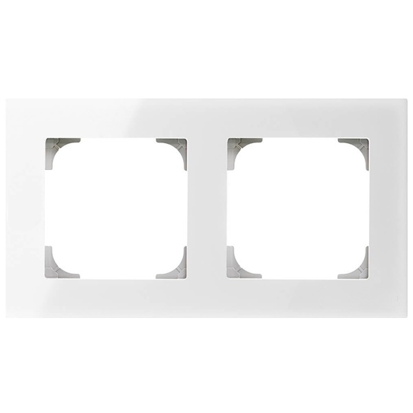 Рамка ABB Sky 2 поста, стекло белое (8572 CB)