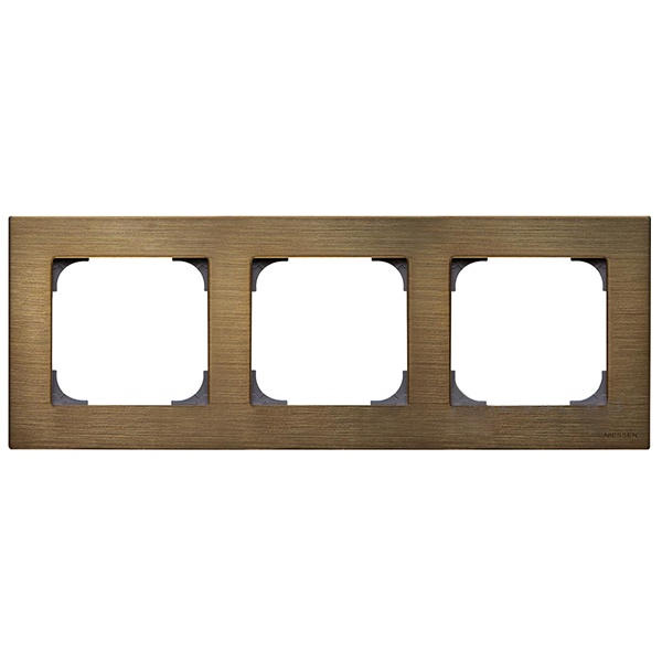 Рамка ABB Sky 3 поста, античная латунь (8573 OE)