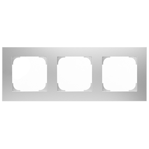 Рамка ABB Sky 3 поста, серебристый алюминий (8573 PL)