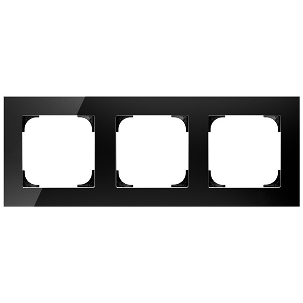 Рамка ABB Sky 3 поста, стекло чёрное (8573 CN)