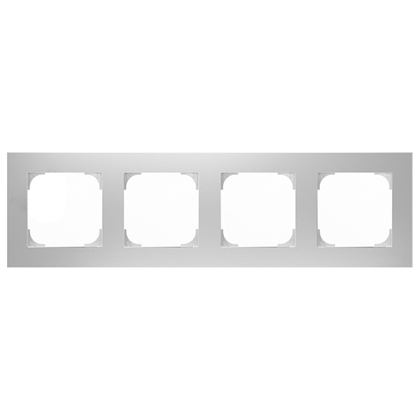 Рамка ABB Sky 4 поста, серебристый алюминий (8574 PL)