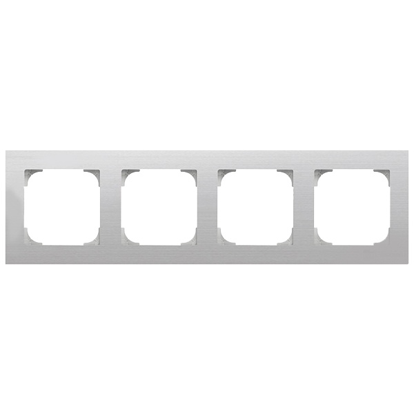 Рамка ABB Sky 4 поста, нержавеющая сталь (8574 AI)