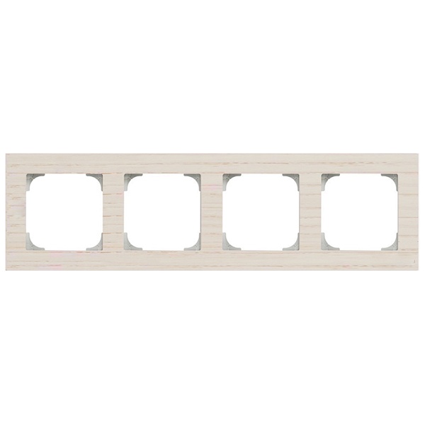 Рамка ABB Sky 4 поста, дерево белый ясень (8574 FR)