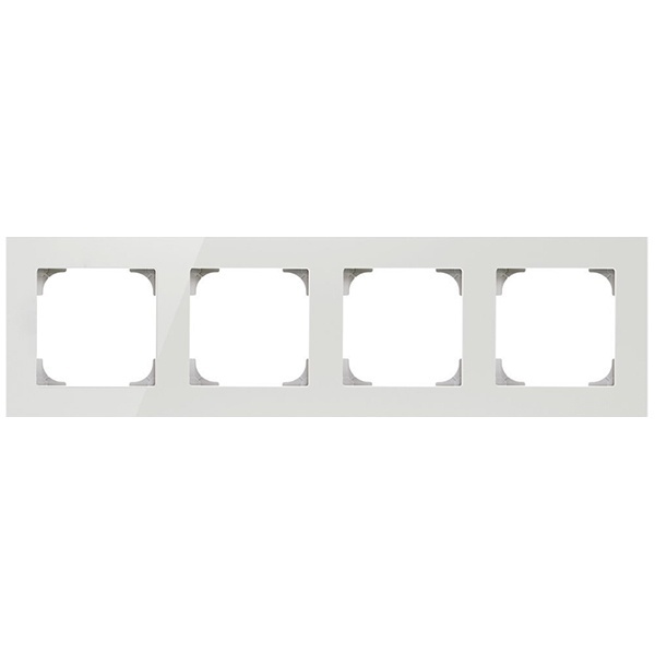 Рамка ABB Sky 4 поста, стекло белое (8574 CB)