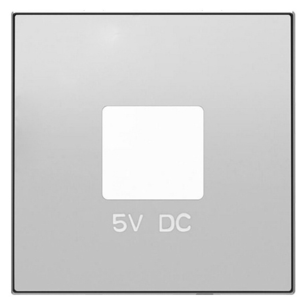 Накладка для механизмов зарядного устройства USB, арт.8185 ABB Sky, серебристый алюминий (8585 PL)