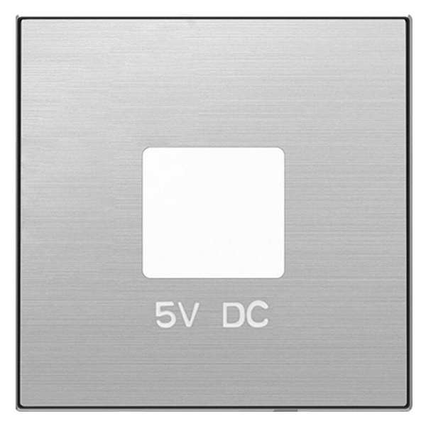 Накладка для механизмов зарядного устройства USB, арт.8185 ABB Sky, нержавеющая сталь (8585 AI)