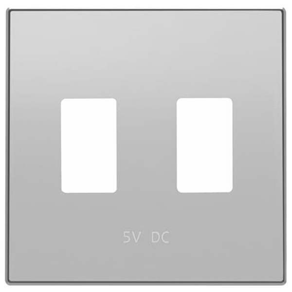 Накладка для механизма 2хUSB зарядного устройства 8185.3 ABB Sky, серебристый алюминий (8585.3 PL)