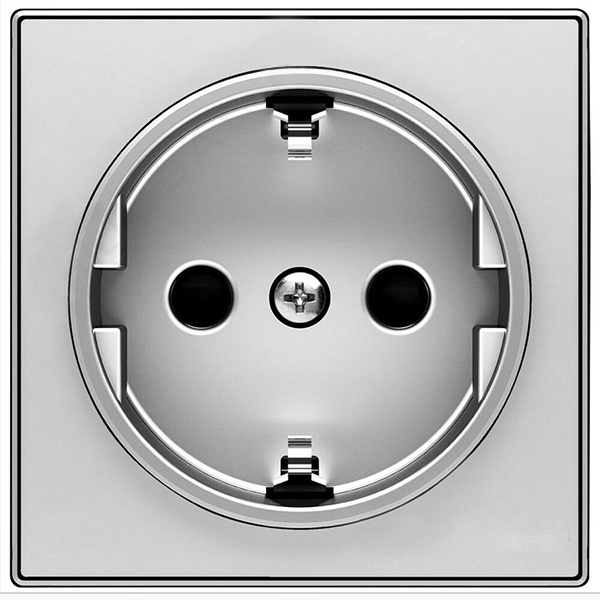 Накладка для розетки SCHUKO ABB Sky, серебристый алюминий (8588 PL)