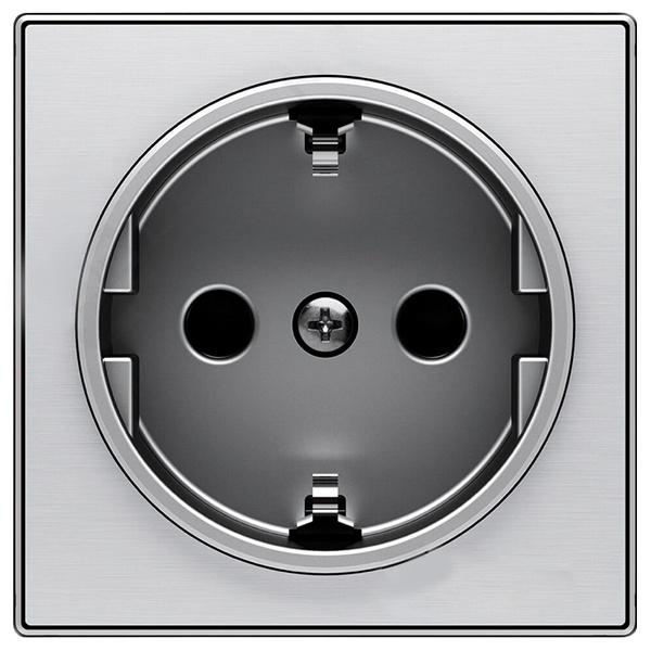 Накладка для розетки SCHUKO ABB Sky, нержавеющая сталь (8588 AI)