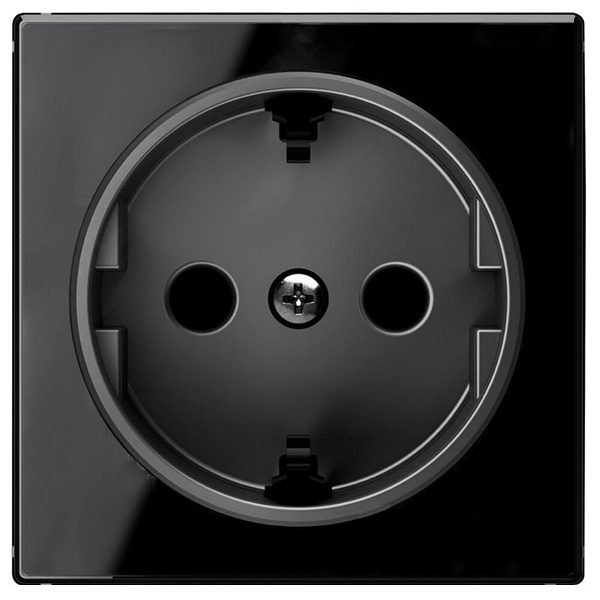 Накладка для розетки SCHUKO ABB Sky, стекло чёрное (8588 CN)
