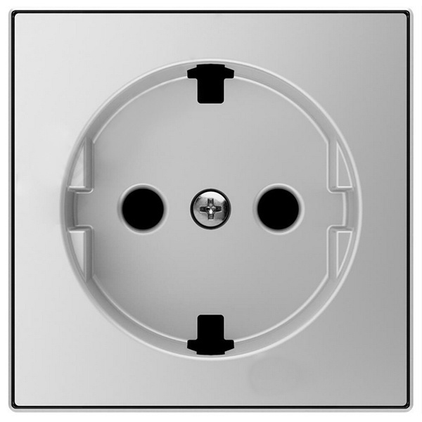 Накладка для розетки SCHUKO с плоской поверхностью ABB Sky, серебристый алюминий (8588.9 PL)