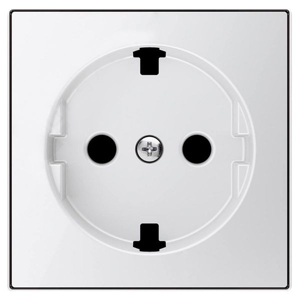 Накладка для розетки SCHUKO с плоской поверхностью ABB Sky, стекло белое (8588.9 CB)