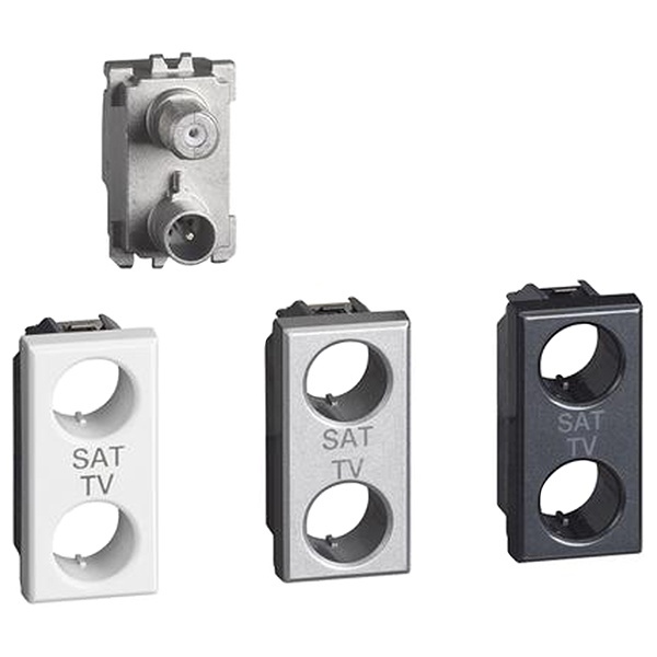 Розетка TV-SAT для схемы Звезда экранированная 1 модуль Axolute c комплектом лицевых панелей