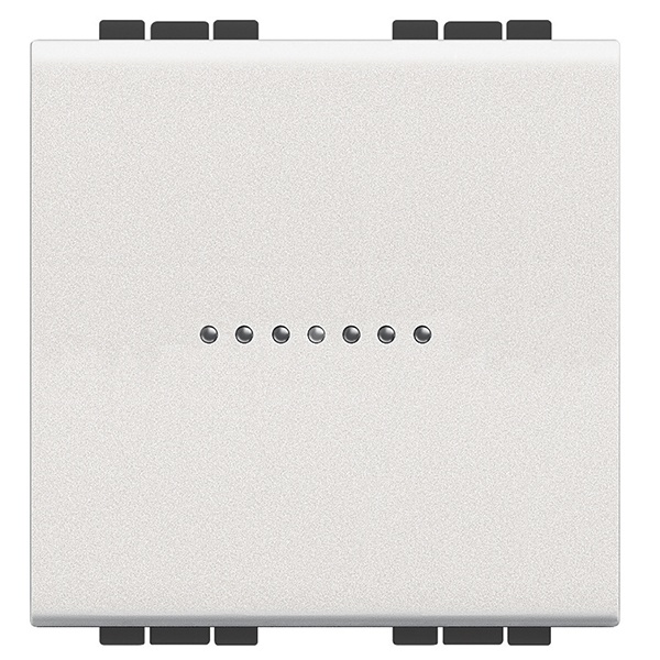 Выключатель аксиальный одноклавишный 10А 250В автоматические клеммы 2 модуля LivingLight Белый