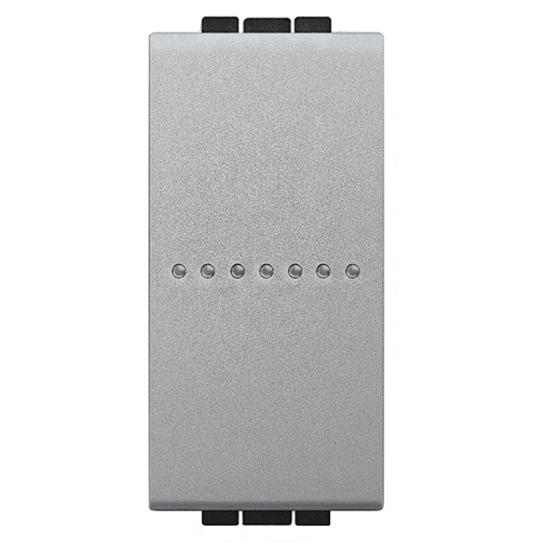 Выключатель аксиальный одноклавишный 10А 250В автоматические клеммы 1 модуль LivingLight Алюминий