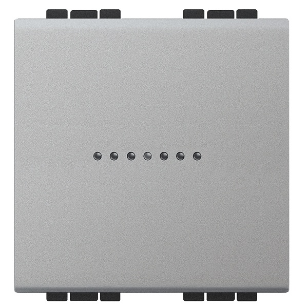 Выключатель аксиальный одноклавишный 10А 250В автоматические клеммы 2 модуля LivingLight Алюминий