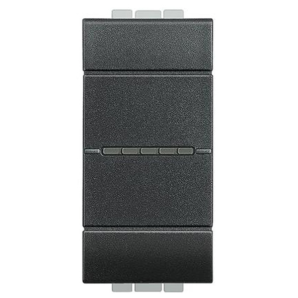 Выключатель аксиальный одноклавишный 10А 250В автоматические клеммы 1 модуль LivingLight Антрацит