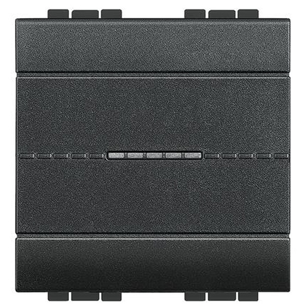 Выключатель аксиальный одноклавишный 10А 250В автоматические клеммы 2 модуля LivingLight Антрацит