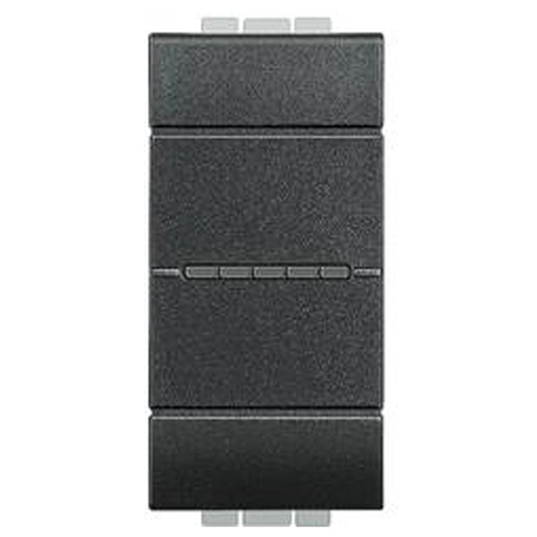 Переключатель аксиальный одноклавишный 10А 250В автоматические клеммы 1 модуль LivingLight Антрацит