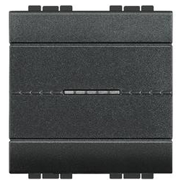 Переключатель аксиальный одноклавишный 10А 250В автоматические клеммы 2 модуля LivingLight Антрацит