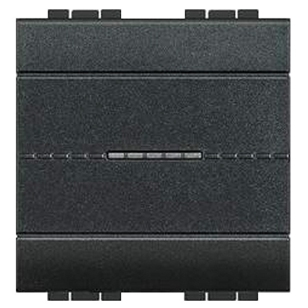 Кнопка аксиальная одноклавишная 10А 250В автоматические клеммы 2 модуля LivingLight Антрацит