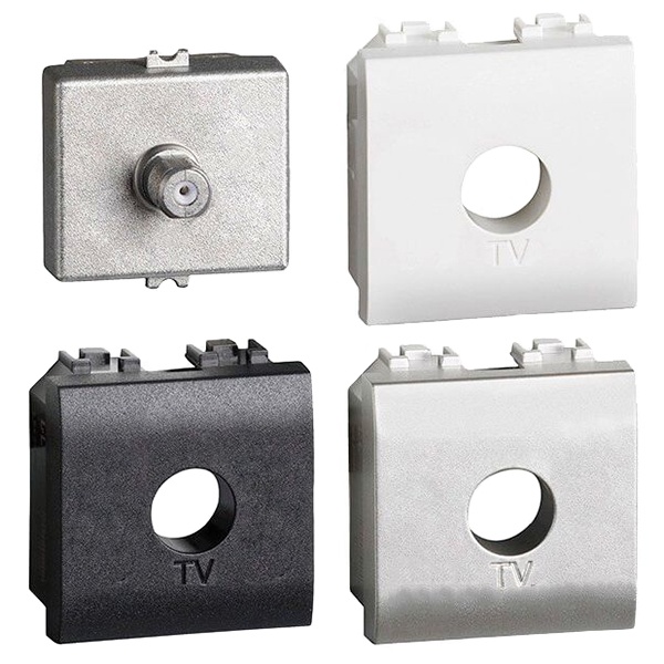 Розетка TV для схемы Звезда штыревой разъем 9,5 мм 2 м Livinglight c комплектом лицевых панелей