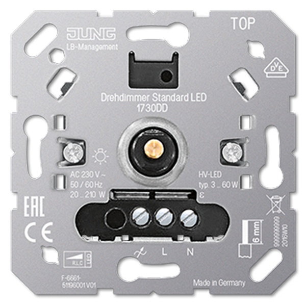Диммер Jung роторный универсальный 20-210Вт механизм
