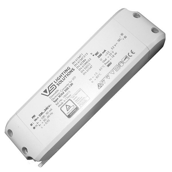 LED драйвер VS ECXd 350.130 18W 220-240/26-52V 94–86мА DIM L153x41x32mm