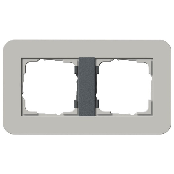 Рамка 2-ая Gira E3 Soft-Touch Серый с антрацитовой несущей рамкой