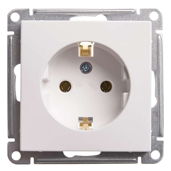 Розетка с заземлением без шторок SE W59 16А механизм, белый